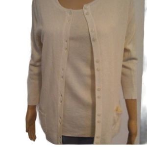Concept Sweater Two Piece Cardigan Tank Off White Womens Size Medium